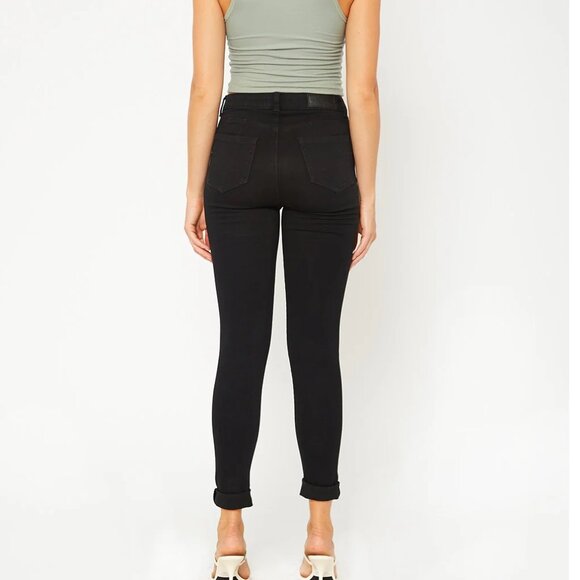 ❤️NWT ANKLE LENGTH ROLLED CUFF BLACK JEANS JUNIORS SZ: 1 - Picture 2 of 4